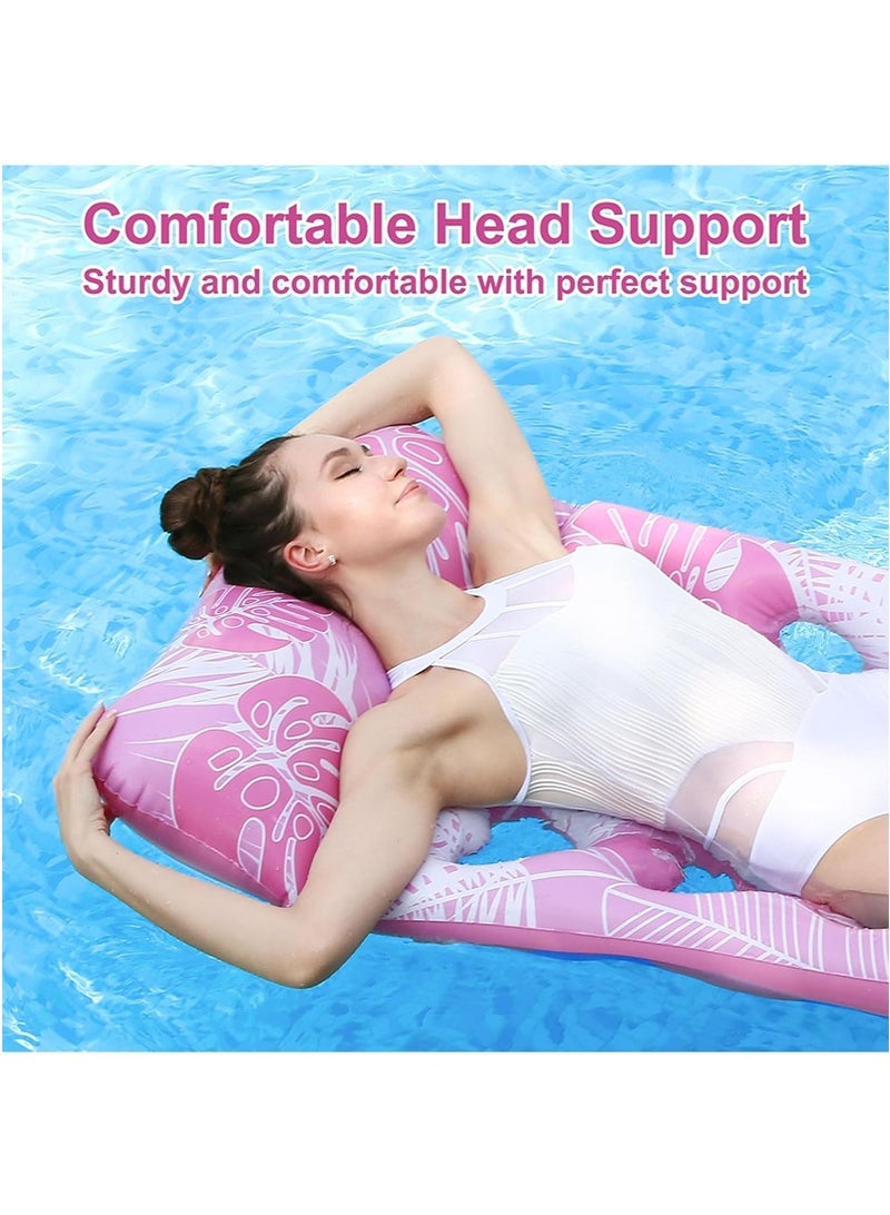 VUCATIN 180x80cm Inflatable Pool Float for Adults Eco-Friendly Ventilated Breathable Floating Beds Portable Water Lounger Beach Lake Pool Party Family Use Supports 150kg Weight (Pink) - Image 4