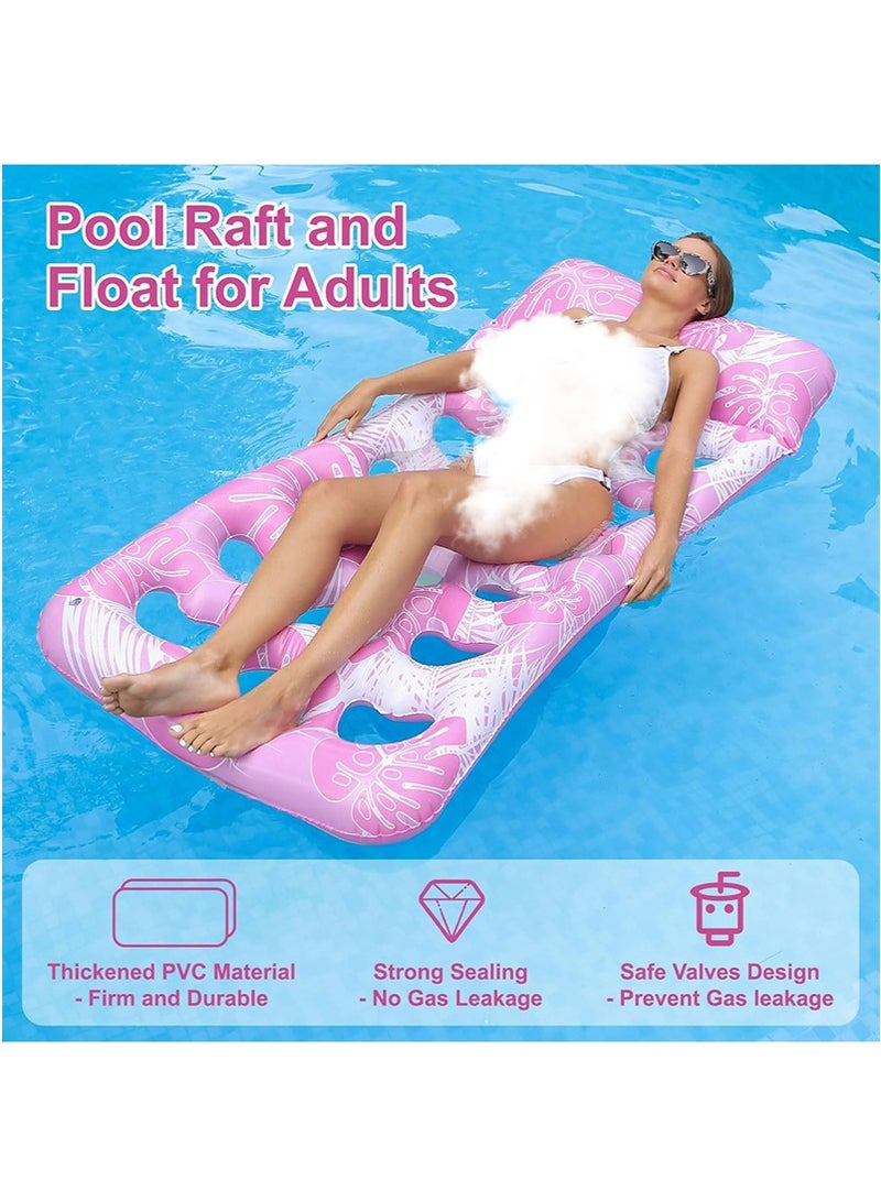 VUCATIN 180x80cm Inflatable Pool Float for Adults Eco-Friendly Ventilated Breathable Floating Beds Portable Water Lounger Beach Lake Pool Party Family Use Supports 150kg Weight (Pink) - Image 2