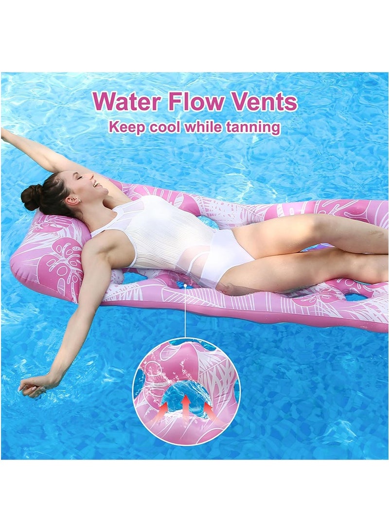 VUCATIN 180x80cm Inflatable Pool Float for Adults Eco-Friendly Ventilated Breathable Floating Beds Portable Water Lounger Beach Lake Pool Party Family Use Supports 150kg Weight (Pink) - Image 5
