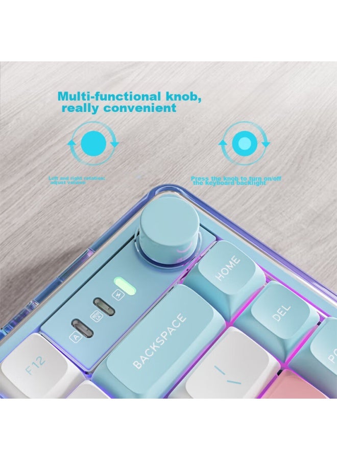 Eweadn V82pro Small Ice Sugar Wireless Bluetooth Tri-mode Custom Mechanical Keyboard, High-end Office And Gaming Laptop Tablet Peripheral, Ivory White Windcherry Switch - Image 4