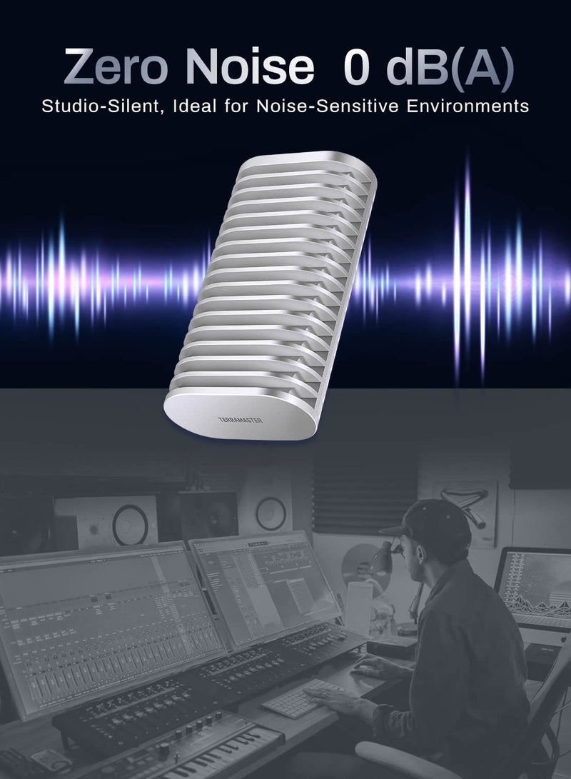 تيراماستر علبة TERRAMASTER D1 SSD Plus 40Gbps M.2 NVMe SSD - علبة M.2 من الألومنيوم USB Type-C، متوافقة مع USB 4/3.2/3.1/3.0/2.0، Thunderbolt 5/4/3، تطبيق جوال للنسخ الاحتياطي للبيانات متضمن (بدون قرص) - Image 4