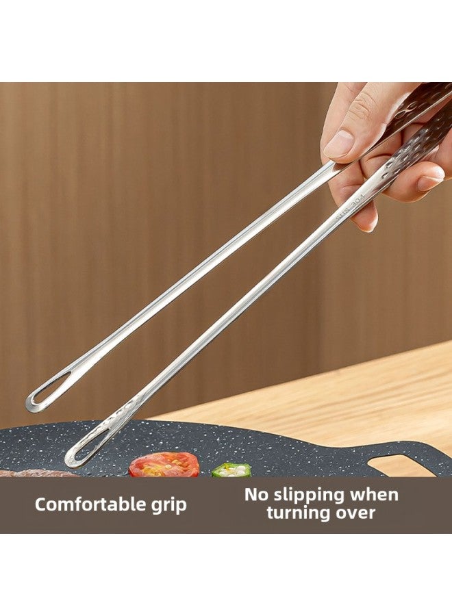 304 Stainless Steel, Easy To Clip Flip] Barbecue Clip Grilled Steak Fried Egg Fried Fish Kitchen Artifact-Color:304 Stainless Steel  Silver 28cm - Image 3