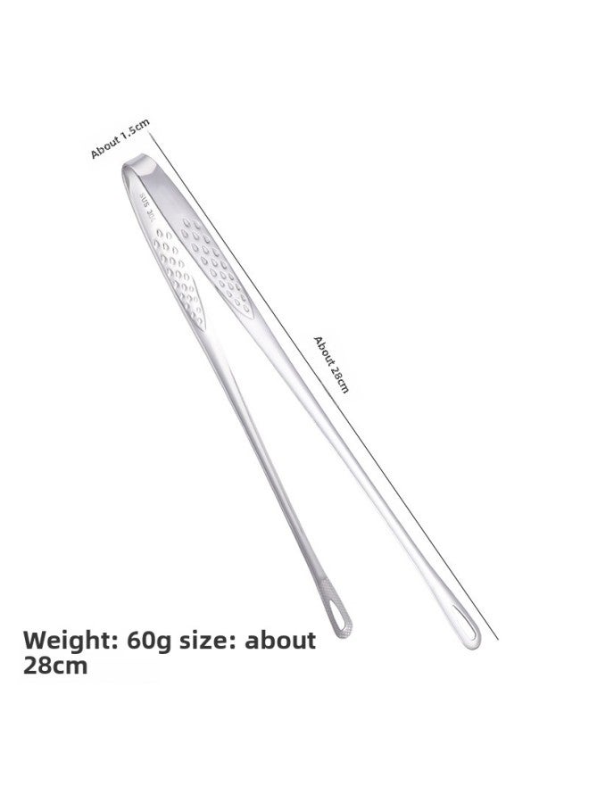 304 Stainless Steel, Easy To Clip Flip] Barbecue Clip Grilled Steak Fried Egg Fried Fish Kitchen Artifact-Color:304 Stainless Steel  Silver 28cm - Image 1