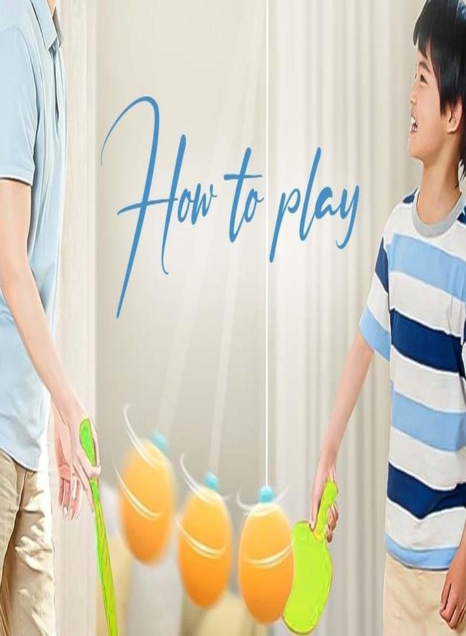 PIVOT Indoor Hanging Table Tennis Set for Kids, Table Tennis Self Training Game Set with 3 Ping Pong Balls & 1 Pair Paddle, Ping Pong Training Set Portable Adjustable Game for Kids - Multicolor - Image 4