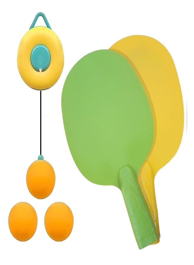 PIVOT Indoor Hanging Table Tennis Set for Kids, Table Tennis Self Training Game Set with 3 Ping Pong Balls & 1 Pair Paddle, Ping Pong Training Set Portable Adjustable Game for Kids - Multicolor - Image 1