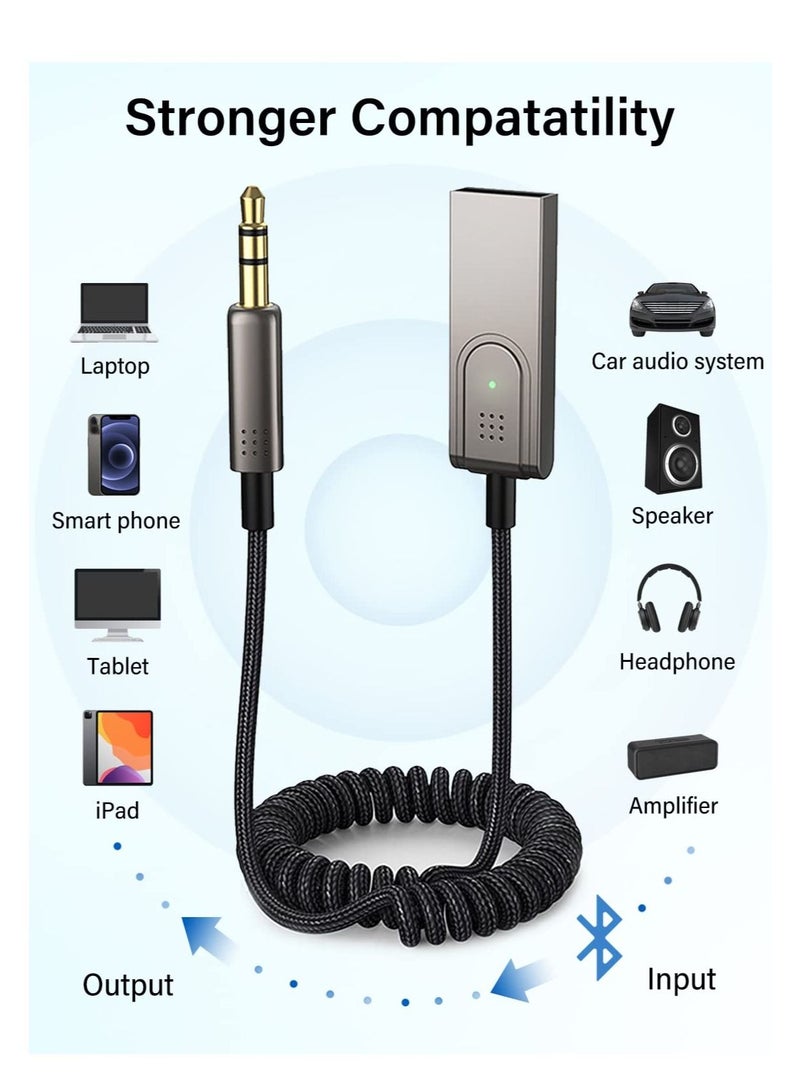 KASTWAVE Bluetooth Aux Adapter Car Bluetooth v5.1 Receiver Jack Audio Adapter for Car Speaker Amplifier Stereo Music - Image 2