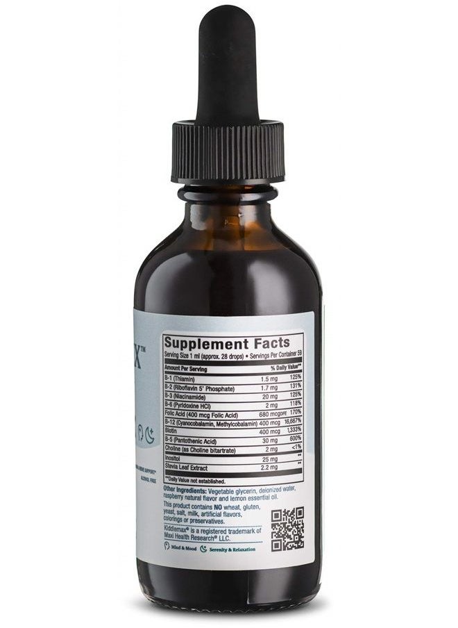 Maxi Health - Maxi-Health Liquid Vitamin B-Complex - Raspberry Flavor - 2 Fluid Ounce Bottle - Kosher - Image 1