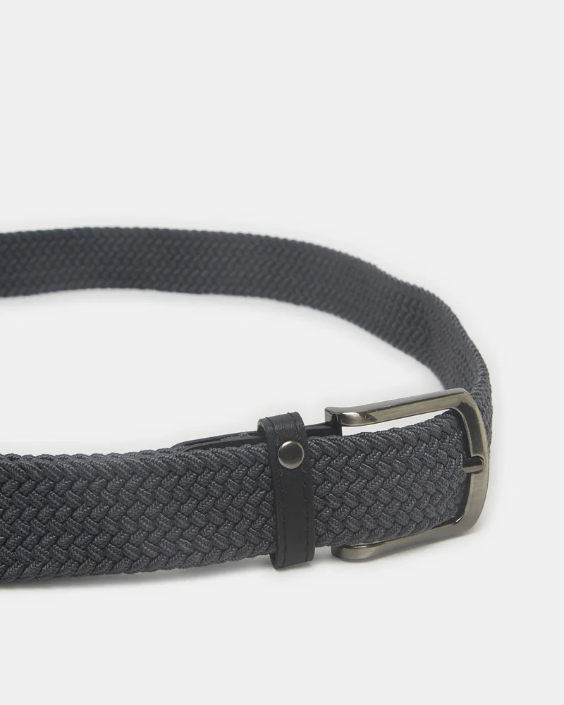REDTAG Men Charcoal Elastic Belt