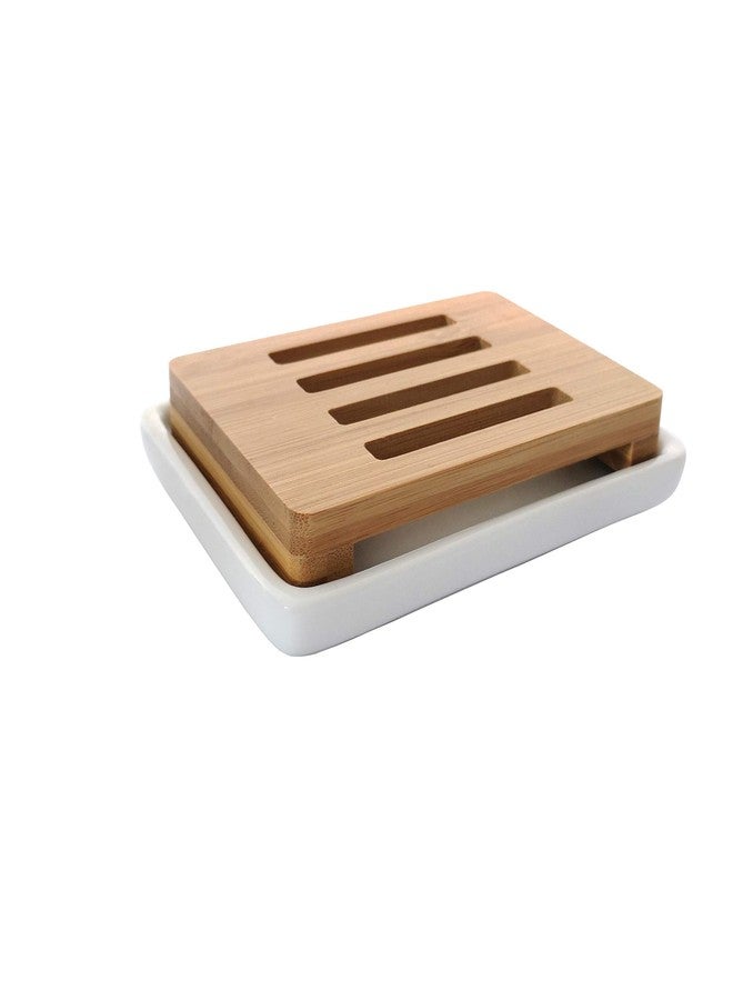 Lofekea Soap Dish Holder, Self Draining Soap Saver Bar Soap Holder for Shower Ceramic Soap Dish for Shower,Bathroom, Kitchen (Bamboo) - Image 5