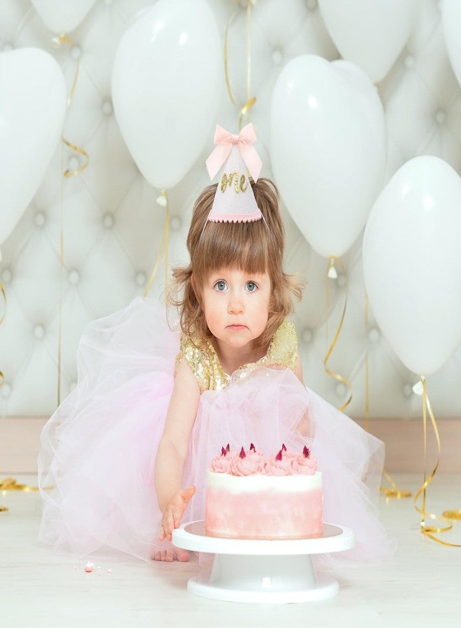 ElevateTech 1st Birthday Crown, Bow First Birthday Hat One Year Old Birthdays Decorations Glitter Number Party Hat Princess Bow Hats for Photo Props Cake Smash Outfit, Pink - Image 5