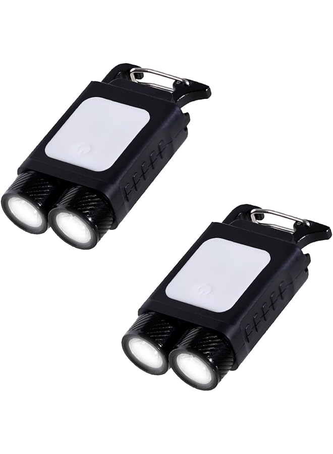 promass EDC Rechargeable Keychain LED Flashlights, 2 Pack Mini Small Compact Portable Flashlight Bright 300 Lumens Magnetic Multi Mode Versatile Key Chain Lights Small Powerful EDC Flashlight - Image 1