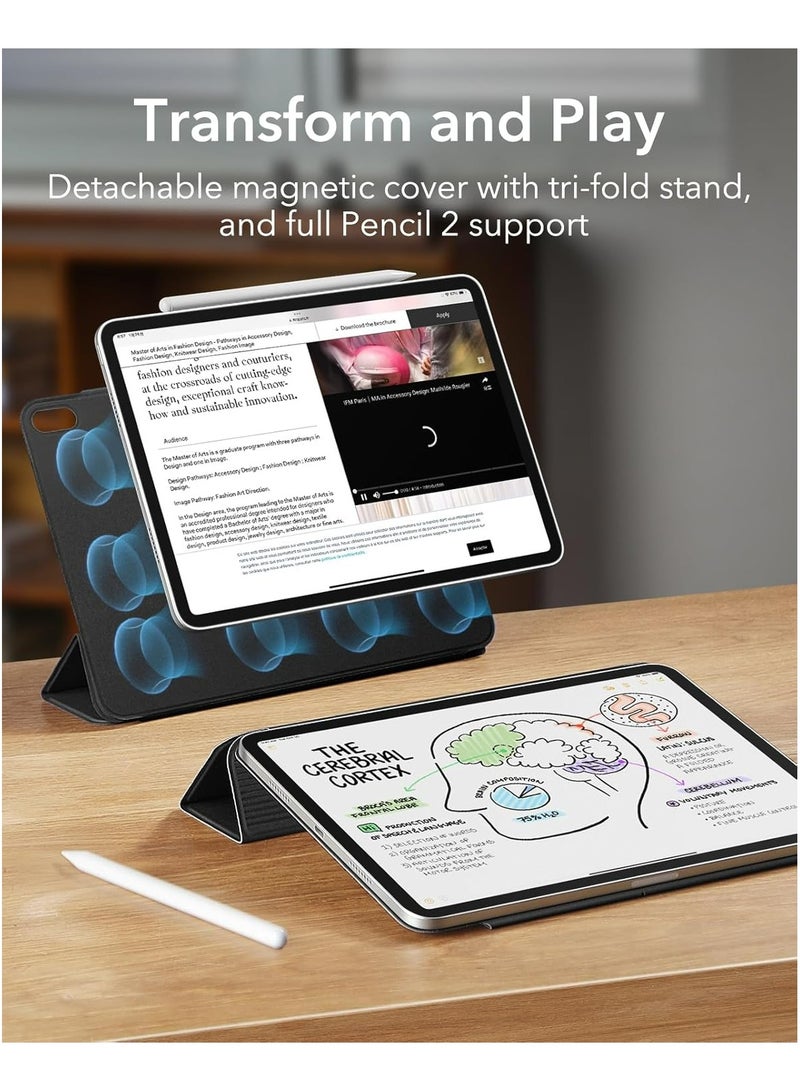 Rock Pow Magnetic Case For iPad Air 11 inch M3/M2 2025/2024 Gen iPad Air 11 Case/Case For iPad Air 5 10.9 inch 2022/Air 4 10.9 inch 2020 iPad Air 10.9 Case Slim Stand Convenient Magnetic Attachment Auto Sleep/Wake Slim Stand Cover for air 6th/air 7th 11inch 2025/2024,Air 5th/air 4th 10.9inch 2022/2020 Rebound Series - Image 3