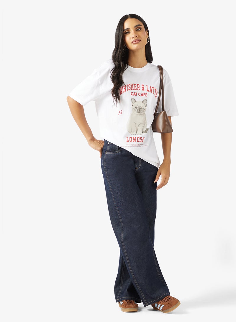 Ginger Cotton Oversize Graphic T-shirt - Image 4