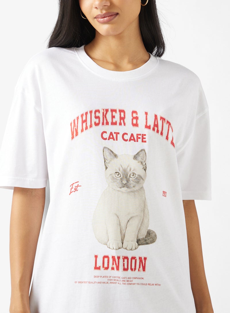 Ginger Cotton Oversize Graphic T-shirt - Image 3