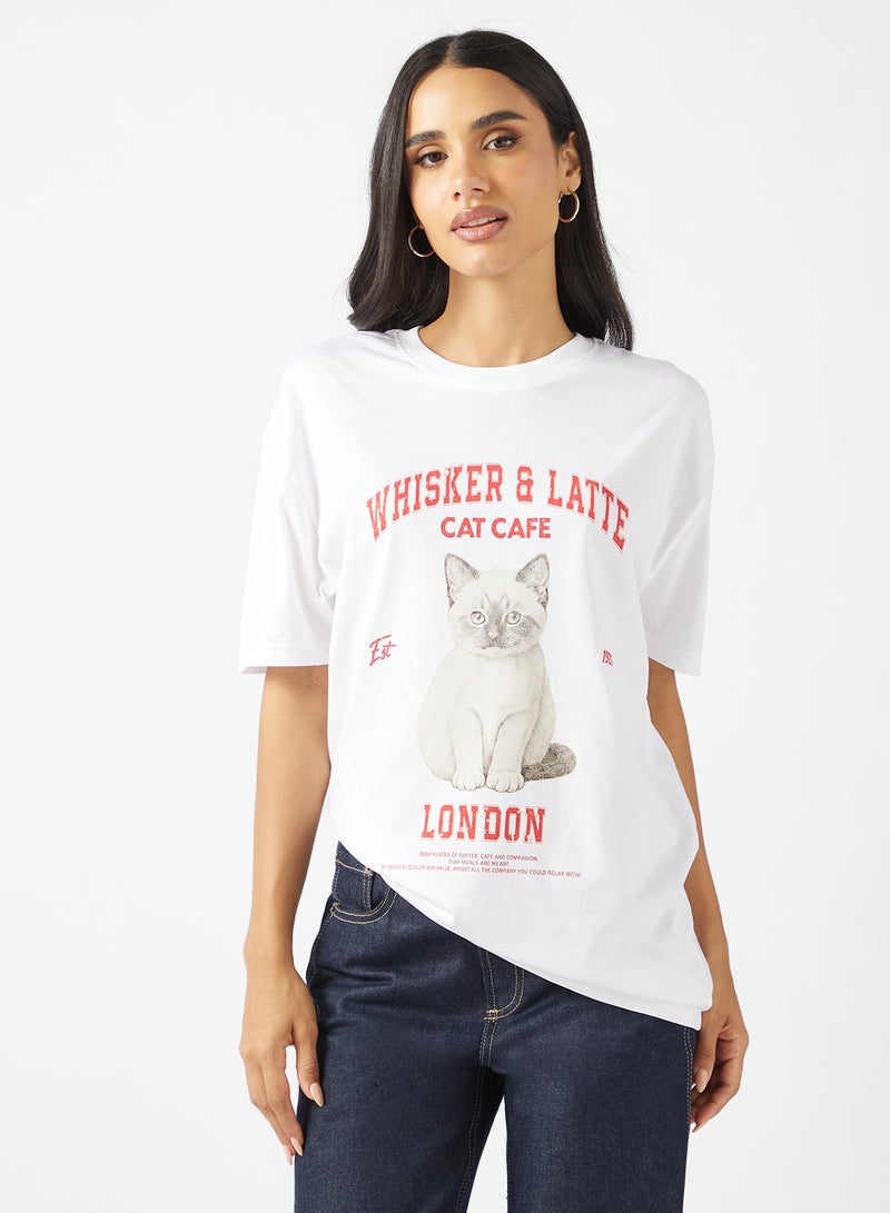 Ginger Cotton Oversize Graphic T-shirt - Image 1