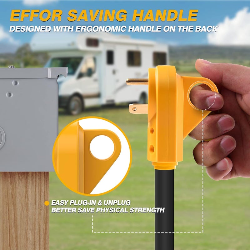 MICTUNING 125V 30Amp Heavy Duty Male Plug RV Replacement with Ergonomic Handle - Image 3