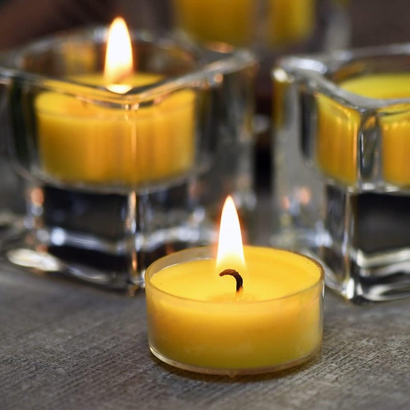 DEYBBY Natural Lemon Scented Soy Wax Tealight Candles Bulk, Aromatherapy Luxury Tea Candle Set of 24-4 Hour Burning Great Gift - Image 5