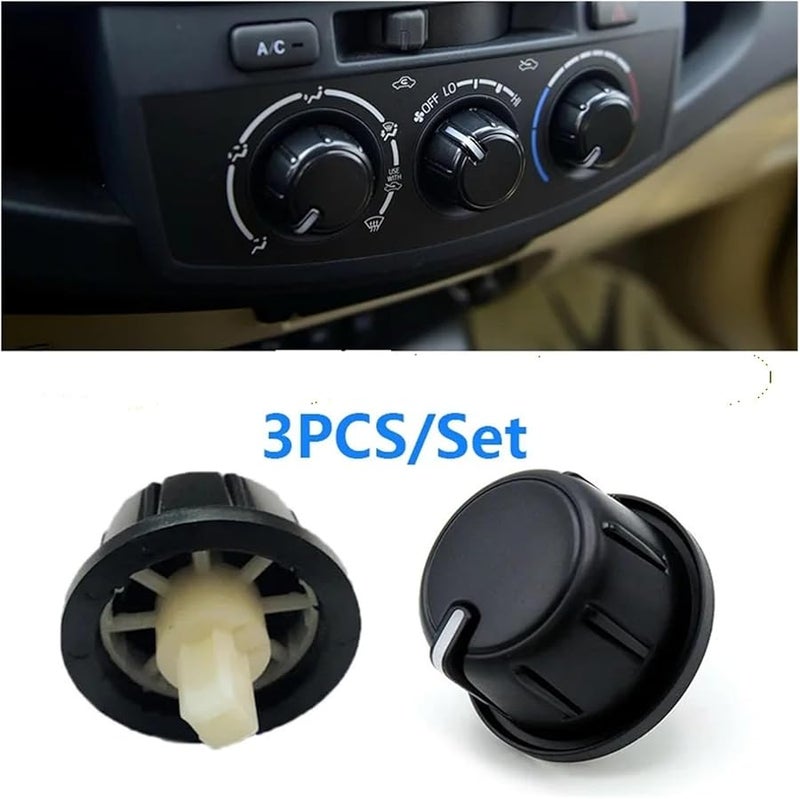 3 قطع مقبض تحكم بمكيف الهواء والتدفئة زر تبديل لتويوتا هيلوكس فورتشنر 2011-2015 - Image 3
