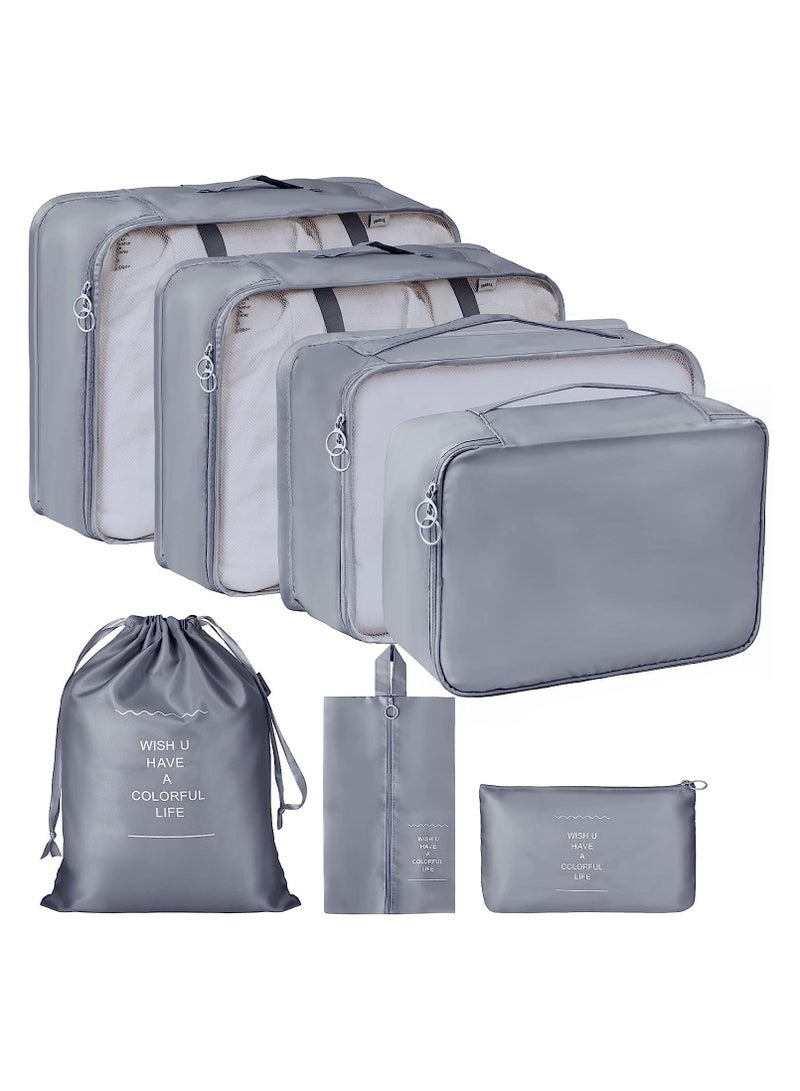 TRAVEL 7 Piece Set Travel Luggage Organizer Storage Bags Waterproof Laundry Bags Travel Accessories - Image 1