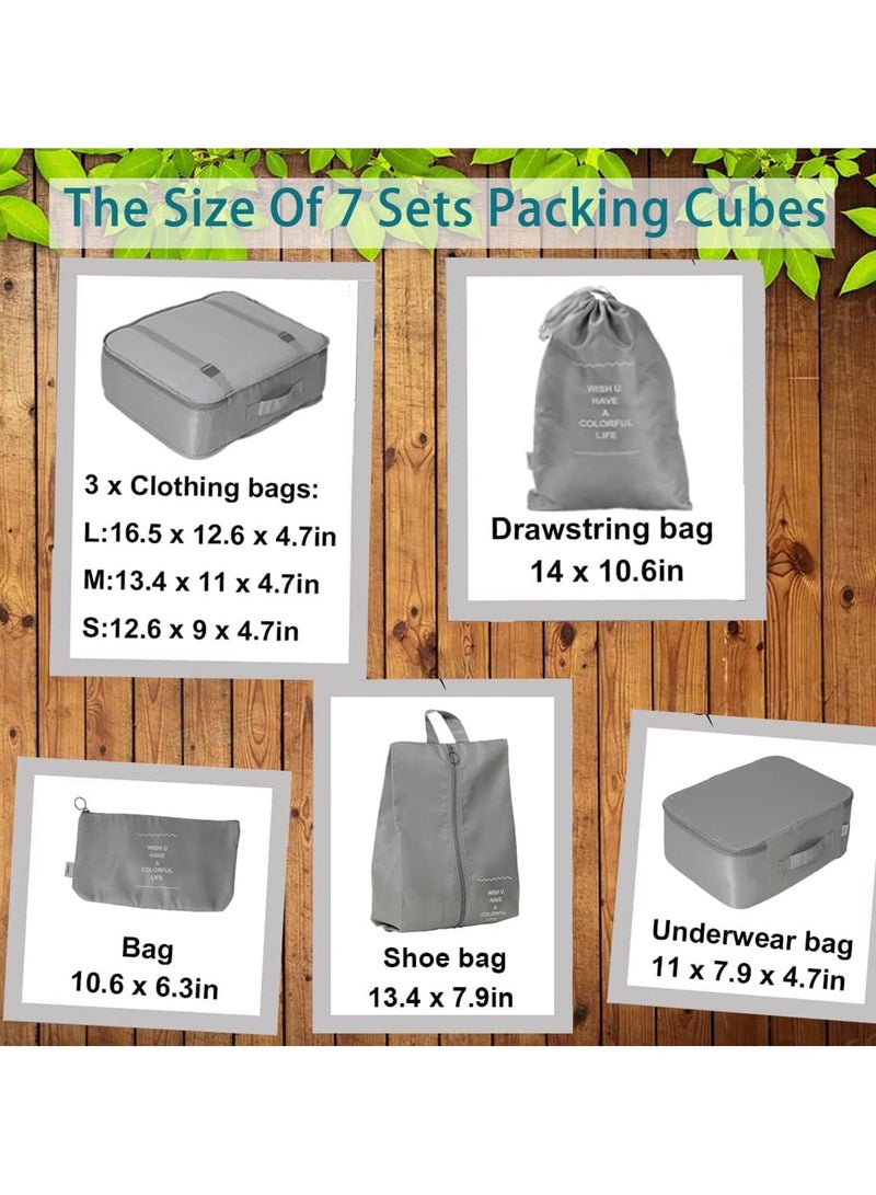 TRAVEL 7 Piece Set Travel Luggage Organizer Storage Bags Waterproof Laundry Bags Travel Accessories - Image 3