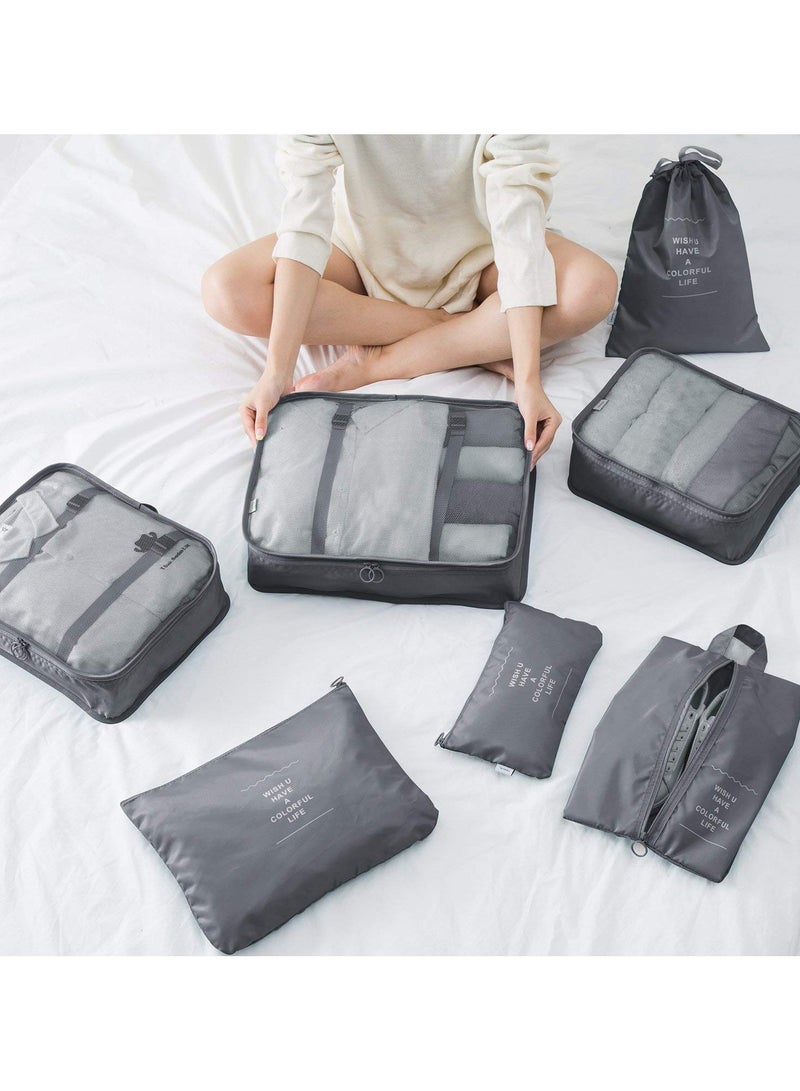 TRAVEL 7 Piece Set Travel Luggage Organizer Storage Bags Waterproof Laundry Bags Travel Accessories - Image 4