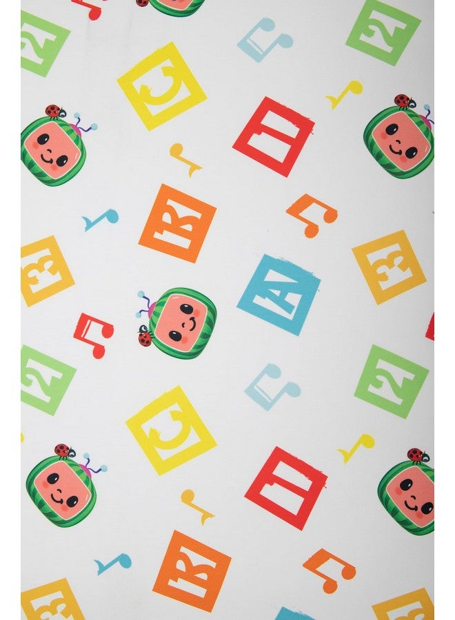 CoComelon Learning is Fun 4 Piece Toddler Bedding Set - Includes Comforter, Sheet Set - Fitted + Top Sheet + Reversible Pillowcase for Boys and Girls Bed, Letters and Music Design, Orange - Image 5