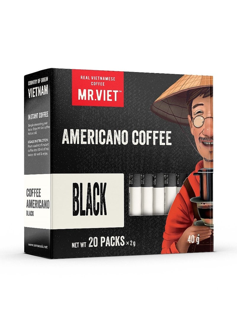 MR.VIET MR. VIET Instant Coffee Black, 40 g box (20 pouches by 2 g).  - Image 1