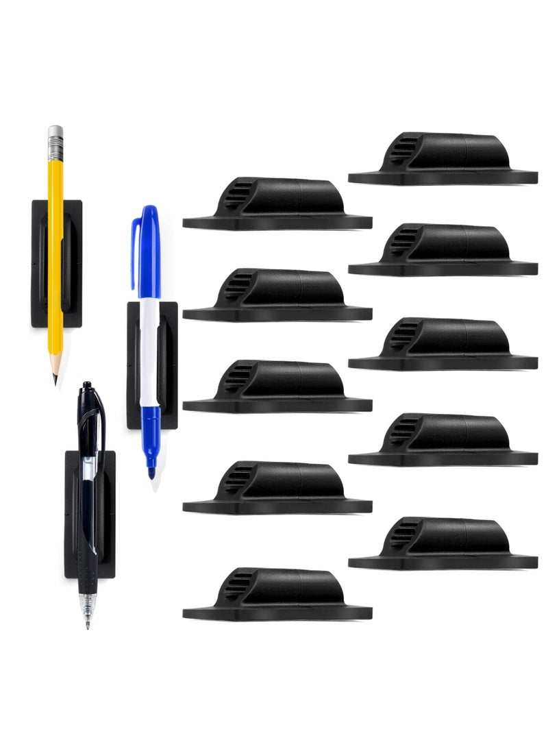 Excefore 10 Pcs Pen Holder Silicone, Pencil Loop Holder for Desk, Teacher Supplies, Marker Clip for Classroom Office Desk Accessories, for Desk and Other Surfaces Pads Office Desk  - Image 1