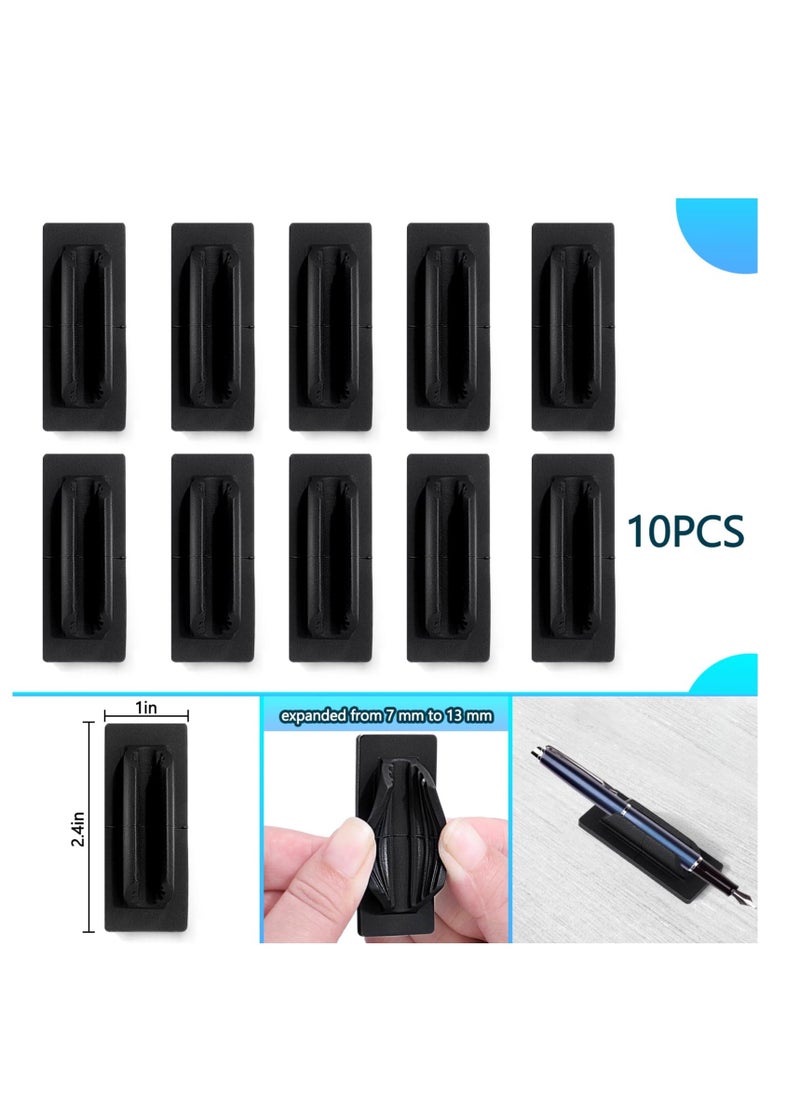 Excefore 10 Pcs Pen Holder Silicone, Pencil Loop Holder for Desk, Teacher Supplies, Marker Clip for Classroom Office Desk Accessories, for Desk and Other Surfaces Pads Office Desk  - Image 5