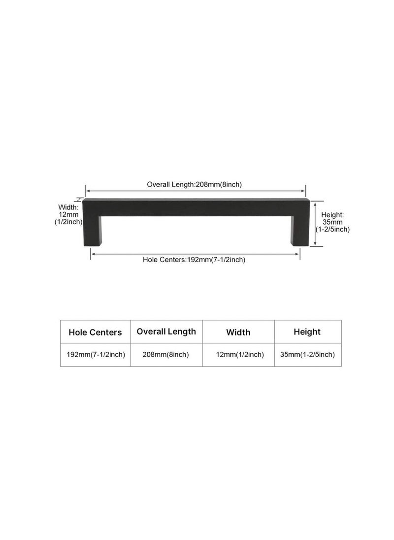 Cupboard Small Handle Closet Black Small Handle, Solid Square Cabinet Handle Black Furniture Pulls Hole Centers Black Cabinet Hrdware, Modern Bedroom Cabinet Handles 1 Pack - Image 2