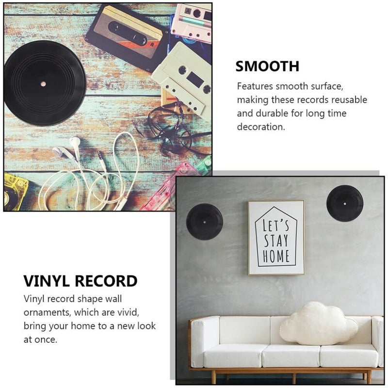 6 Pcs Decorative Vinyl Records Wall Decor Retro Music Theme Reusable Wear Resistant Material 17 80 X 17 80 X 0 20 CM - Image 5