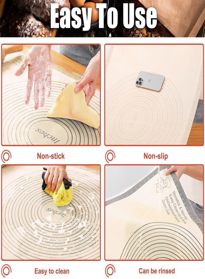 SZNOBC Silicone Pastry Mat 36x24 Inch Extra Large Baking Mat, Nonstick Kitchen Counter Kneading Board, Perfect for Dough, Pastry, Dough Rolling, Fondant, Pie Crust, Fondant, Cookies, Bread, Pasta, Pizza - Image 5