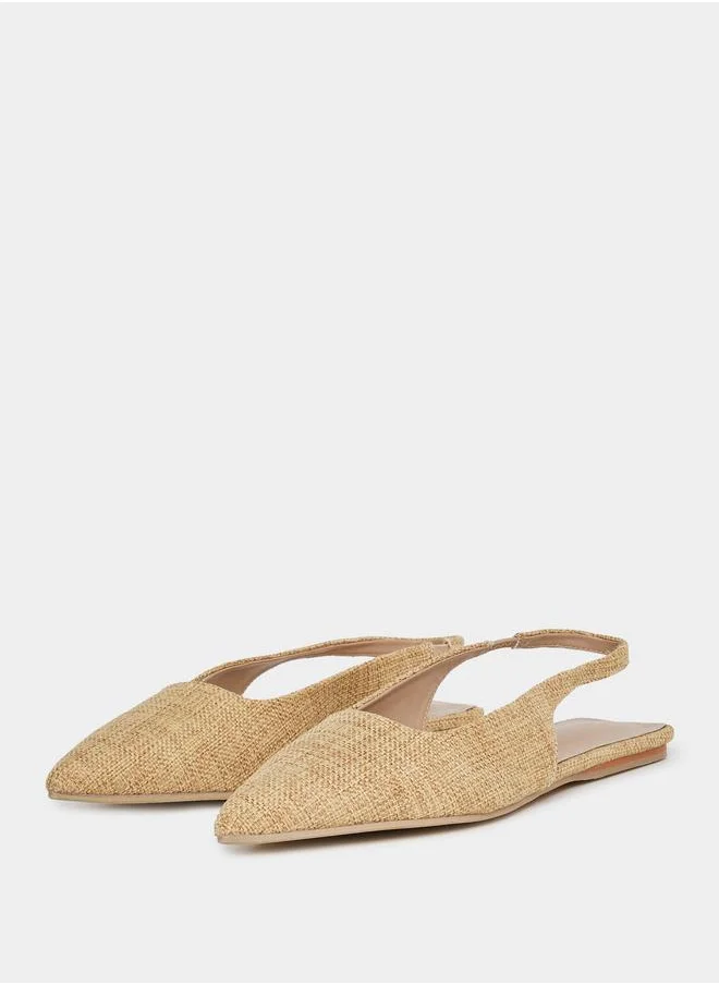 Styli Textured Slingback Mules