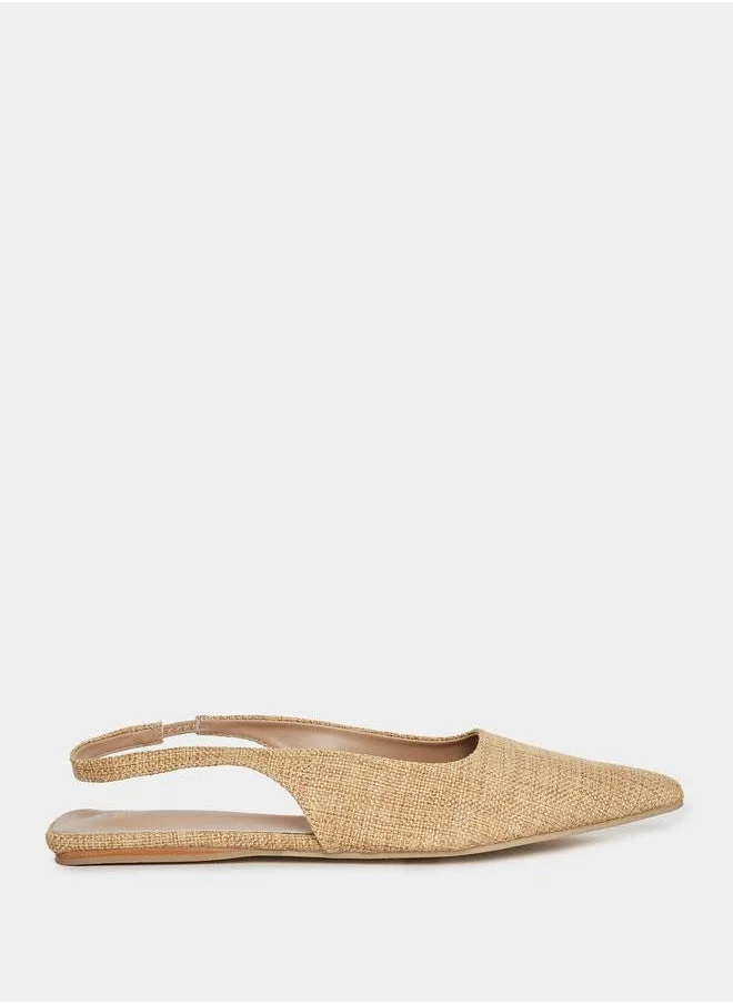 Styli Textured Slingback Mules