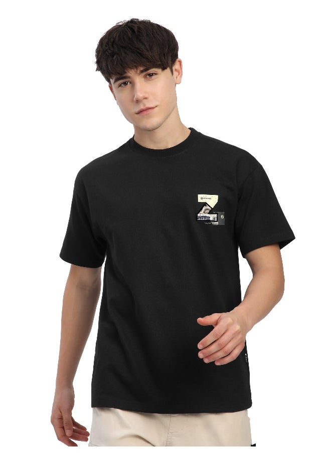 Beyoung Black Z Embroidered Patch Oversized T-Shirt  - Image 3