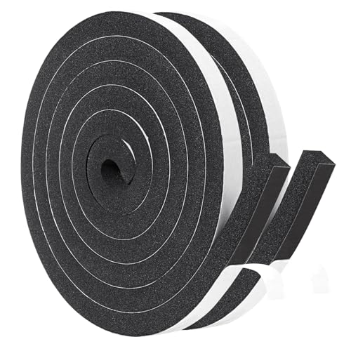 Yotache Window Insulation Weather Stripping 1/2" x1/2", Closed Cell Foam Tape Adhesive Rubber Seal Strip, 2 Rolls x 6.5 Ft Each, Total 13 Feet Long - Image 1