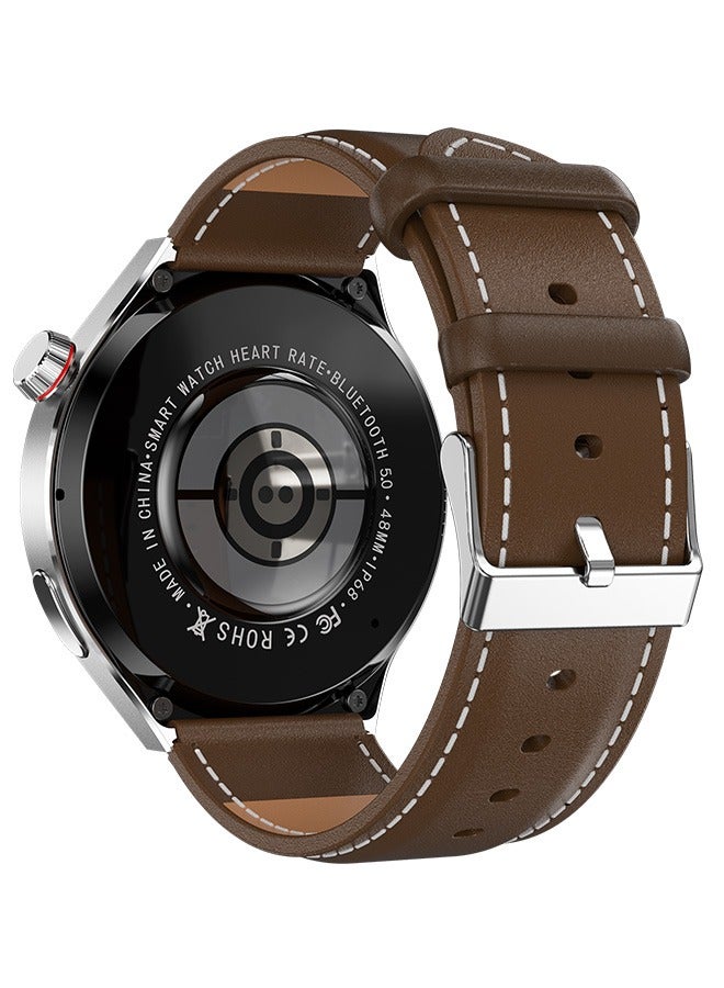 RollsTimi  Men's Bluetooth Smartwatch Silver Metal Dial Color Delivery Silicone Strap Sports Waterproof Android Ios System Universal - Image 2