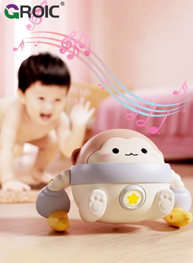 جرويك ألعاب زحف الأطفال، لعبة وقت البطن للأطفال من عمر 0 ​​إلى 36 شهرًا، ألعاب قرد زحف، لعبة وقت البطن، لعبة مشي راقصة تفاعلية مع ضوء وموسيقى، ألعاب زحف للأطفال الصغار - Image 1