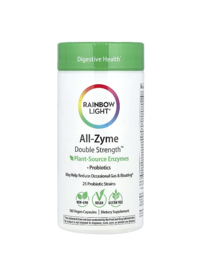 Rainbow Light Rainbow Light, All-Zyme, Double Strength™, 180 Vegan Capsules  - Image 1