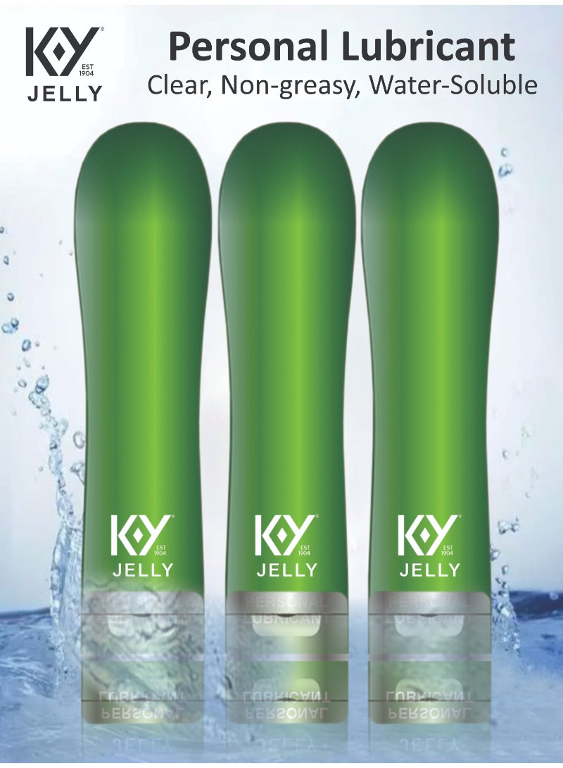 جيل مرطب حميمي K-Y – شفاف، لطيف، آمن للاستخدام مع الواقي الذكري، قابل للذوبان في الماء 120 جرام عبوة من 3