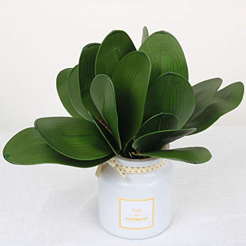 FagusHome 10 PCS Artificial Phalaenopsis Orchids Leaves 11 inches Green Faux Orchids Leaf (10 Pcs) - Image 3