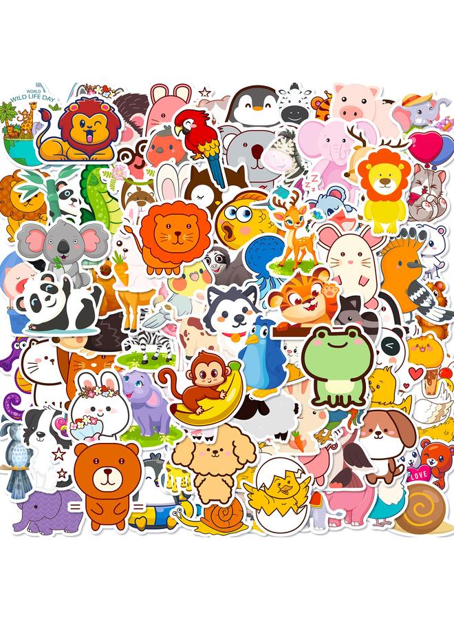 الأزرق جي دبليو 100 ملصق لطيف الحيوانات الصغيرة الكرتون Dy مضاد للماء الحيوانات الصغيرة خربش ملصقات مفكرة زخرفية - Image 2