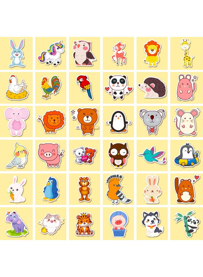 الأزرق جي دبليو 100 ملصق لطيف الحيوانات الصغيرة الكرتون Dy مضاد للماء الحيوانات الصغيرة خربش ملصقات مفكرة زخرفية - Image 4