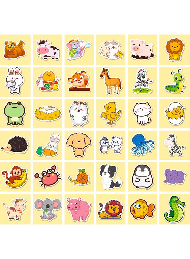 الأزرق جي دبليو 100 ملصق لطيف الحيوانات الصغيرة الكرتون Dy مضاد للماء الحيوانات الصغيرة خربش ملصقات مفكرة زخرفية - Image 5