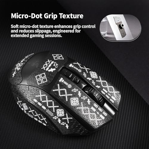 immoenuc Mouse Grip Tape Sticker for Razer Naga V2 Pro Wireless Gaming Mouse Anti Slip Skin Self-Adhesive,Pre-Cut,Sweat-Resistant (Printing Pattern) - Image 4