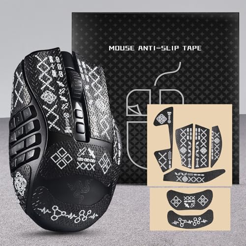 immoenuc Mouse Grip Tape Sticker for Razer Naga V2 Pro Wireless Gaming Mouse Anti Slip Skin Self-Adhesive,Pre-Cut,Sweat-Resistant (Printing Pattern) - Image 2