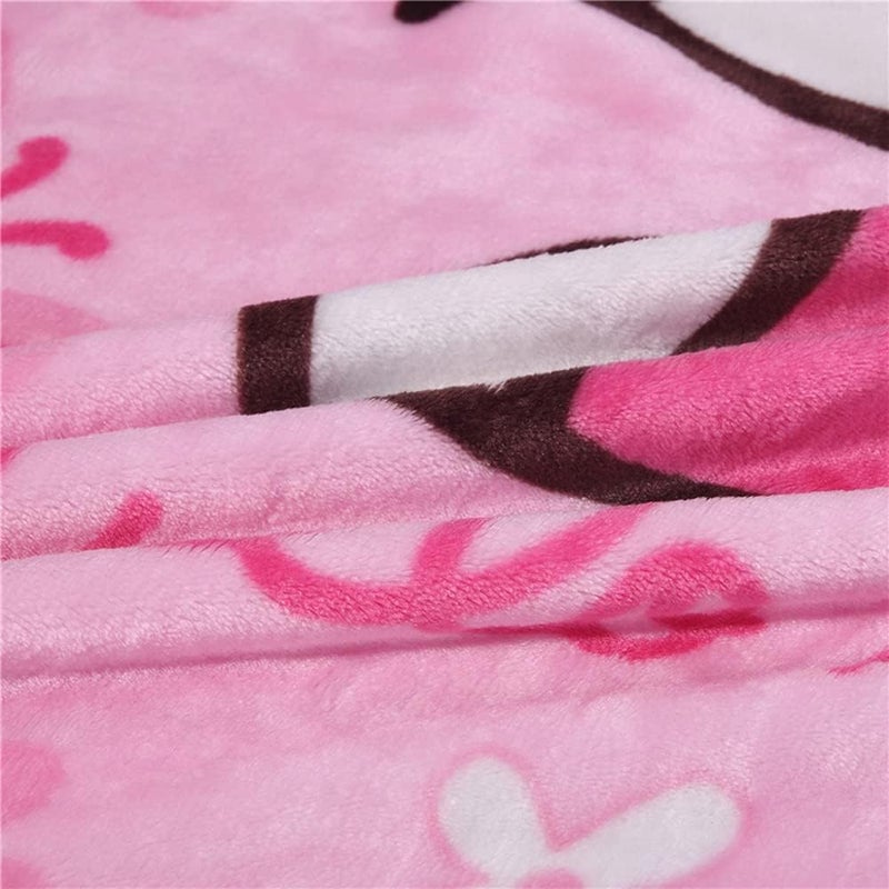 Curotunk Cartoon Printing Throw Blanket for Girls Kids Adults, 40"x55", All Seasons Flannel Fleece Blanket, Soft & Warm Plush Blankets for Couch Sofa Bed Camping Travel (Pink 002) - Image 2