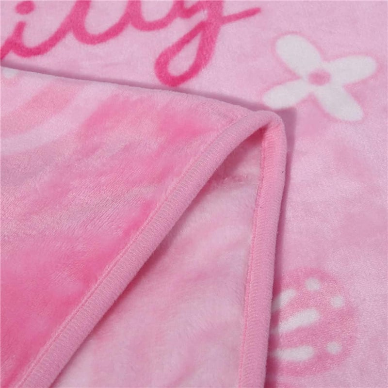 Curotunk Cartoon Printing Throw Blanket for Girls Kids Adults, 40"x55", All Seasons Flannel Fleece Blanket, Soft & Warm Plush Blankets for Couch Sofa Bed Camping Travel (Pink 002) - Image 4