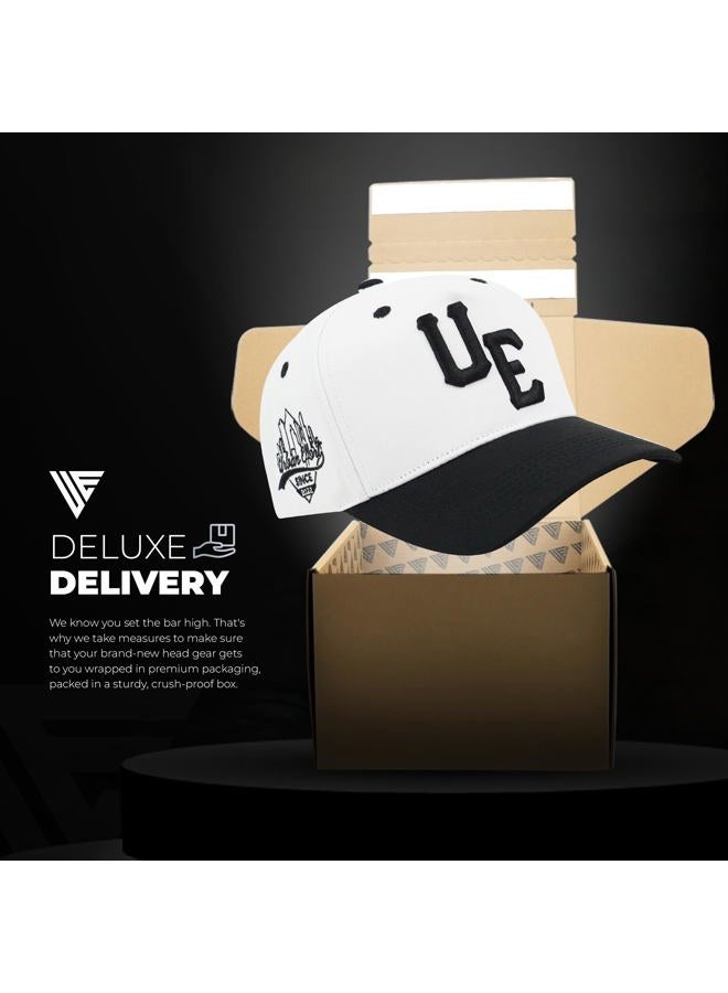 Urban Effort Vintage Trucker hat - for Men Women Baseball Hat - Trendy Sports Snapback Closure for Your Style & Outdoors (Curved Bill, White/Black) - Image 4