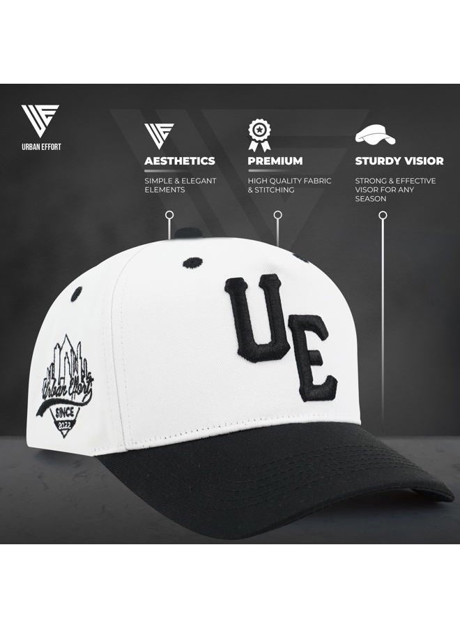 Urban Effort Vintage Trucker hat - for Men Women Baseball Hat - Trendy Sports Snapback Closure for Your Style & Outdoors (Curved Bill, White/Black) - Image 3